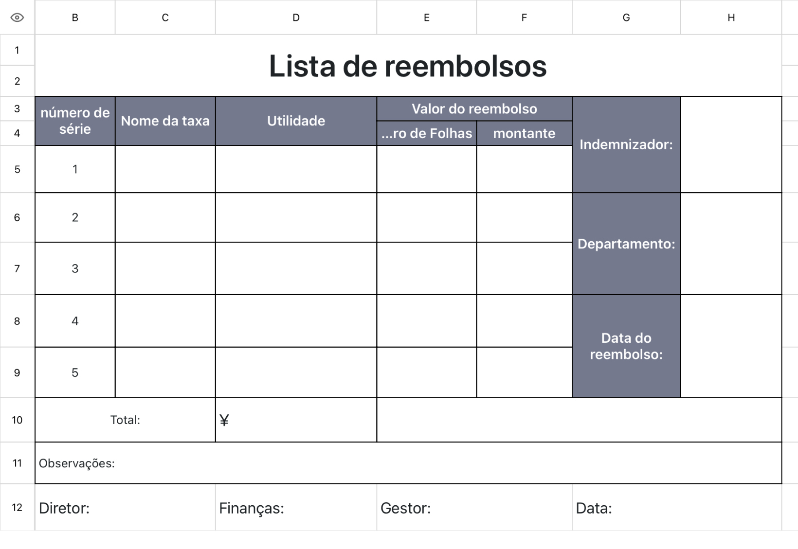 Lista de reembolsos 2